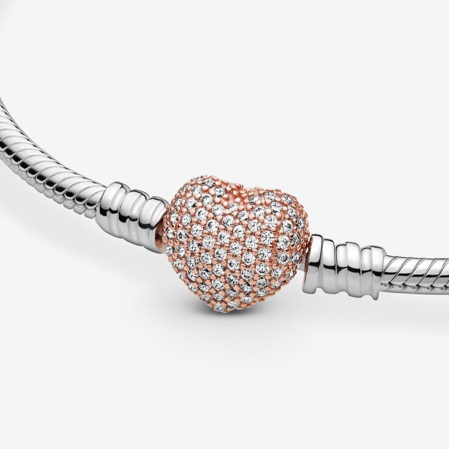 Pandora Moments Pave Herzverschluss Schlangenkette Armband 16 cm Pandora Moments Pave Herzverschluss Schlangenkette Armband 16 cm